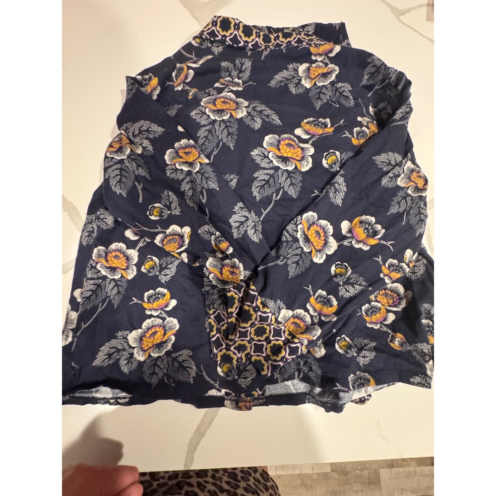 Vera Bradley Floral Geometric Mixed Print Button Down Shirt and Pant Navy‎  XXL - Picture 5 of 7